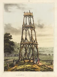 Observatory, från "An Historical Account of the Battle of Waterloo", 1817 (färgad akvatint)