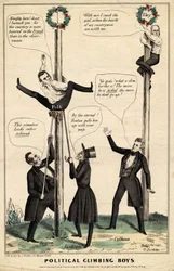 Politiska klättrande pojkar, publicerad av J Baillie, H Bucholzer, New York, 1844