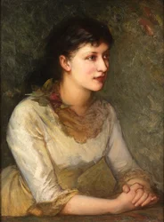 En elegant ung kvinna (olja på duk)