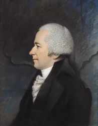 General Alexander Hamilton (pastell på grått papper)