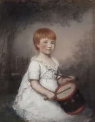 Miss Collard as a Child (pastell på grått papper)
