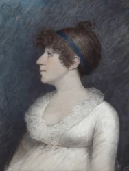 Mrs Brown (pastell på grått papper)