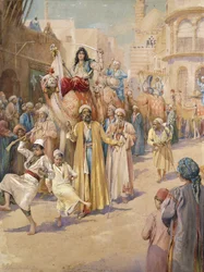En arabisk bröllopsprocession genom Kairo,