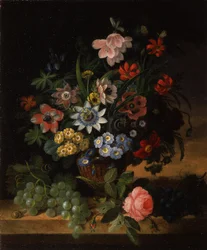 Blommor och frukt, 1827