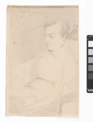 Edward Fitzgerald som student (grafit på papper)