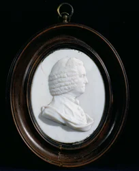 Porträtt av John Harrison (1693-1776) (emaljpasta)