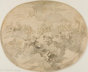 Design for Ceiling Fresco: Apollo and the Muses with Minerva Destroying Ignorance