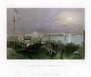 Boston sett från Dorchester Heights, USA, 1838.