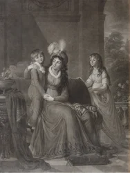 Porträtt av Ekaterina Sergeevna Samoylova, född Trubetskaya 1763-1830 med barn, 1797