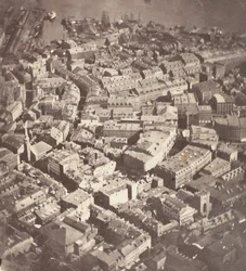 Boston, som örnen och vildgåsen ser det, 1860.