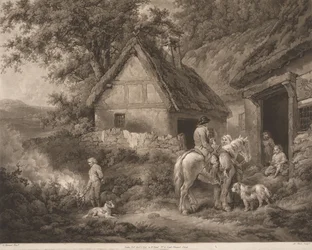 En pojke sysselsatt med att bränna ogräs