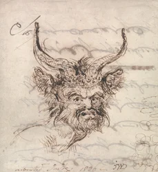 En satyrs huvud