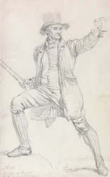 En studie för huvudpersonen i Wards målning "The Deer Stealer"