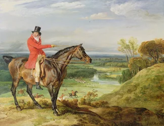 John Levett jagar i parken vid Wychnor, Staffordshire