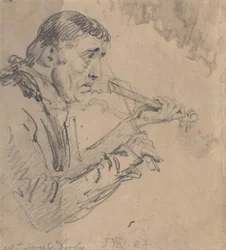 Mr James Derby spelar violin
