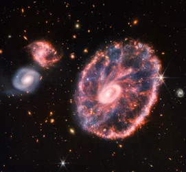 Cartwheel Galaxy (NIRCam och MIRI Composite Image)