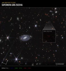 GRB 250314A – Närbild (bild från Compass NIRCam)