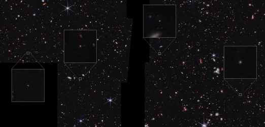 Galaxer i CEERS-fältet (bild tagen med NIRCam)