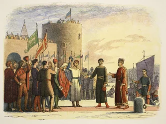 Henry i Waterford, Irland, 18 oktober 1172, från A Chronicle of England BC 55 till AD 1485, pub. London, 1863