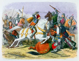 Illustration av Richard III vid slaget vid Bosworth, 1800-talet