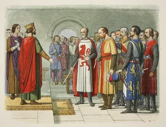 Kung Henry III och hans parlament, Westminster, 1258, från A Chronicle of England BC 55 till AD 1485, pub. London, 1863