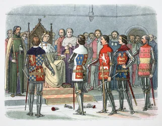 Adelsmän före kung Richard II, Westminster, 1387 1864.