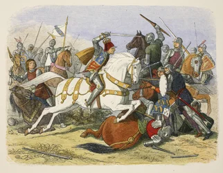 Richard III på Bosworth Field, 22 augusti 1485, från A Chronicle of England BC 55 till AD 1485, pub. London, 1863