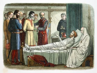 Richard I av England benådar bågskytten som sköt honom, 1199 1864.