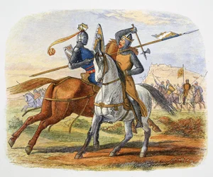 Robert the Bruce dödar Sir Henry Bohun, slaget vid Bannockburn, Skottland, 1314 1864