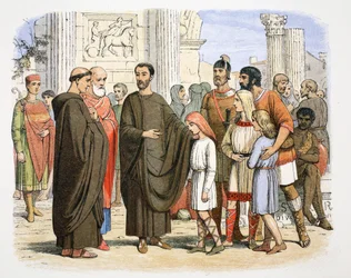 St Gregorius den store och de engelska slavarna i Rom, 590 1864.