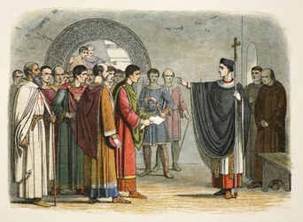 Thomas Becket förbjuder earlen av Leicester att döma honom
