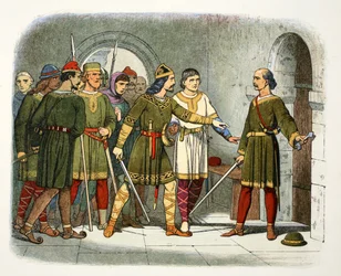 William de Breteuil försvarar statskassan, Winchester, Hampshire, 1100 1864.