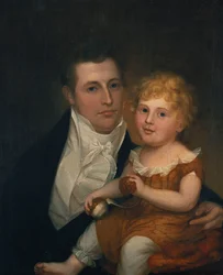 Porträtt av Dr Samuel Simes och hans dotter Mary Jane