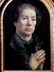 Porträtt av Jean Carondelet (1469-1545), rådgivare till Karl V. Målning av Jan Gossaert dit Mabuse (1478-1536) (Ec. Flam.) 1517