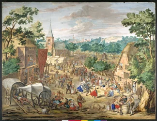 En Kermesse (gouache på papper)