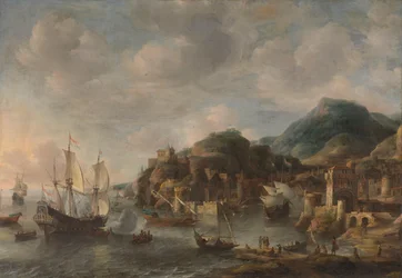Holländska fartyg i en främmande hamn