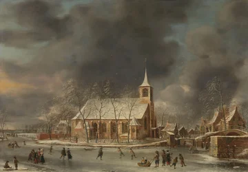 Utsikt över Slotens kyrka på vintern