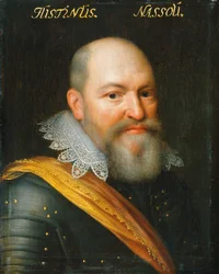 Porträtt av Justinus av Nassau, ca 1609-1633 (olja på pannå)
