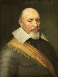 Porträtt av en officer, ca 1610-1620 (olja på pannå)