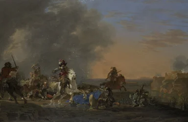 Kavallerietack vid solnedgången