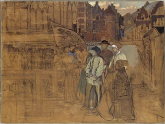 Bågskyttefest i Antwerpen på 1500-talet, ca 1850