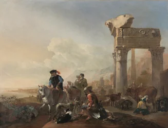 Jägare nära ruiner, 1648.