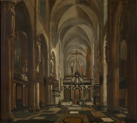 Interiör av Sankt Donatianus katedral i Brygge, cirka 1696.