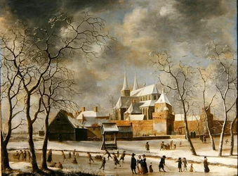 The Town of Deventer (olja på duk)