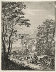Ox-kärra. Utsikt mellan Ancona och Sinigaglia.