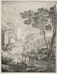 De två mulorna. Rocca Aquatico nära Ancona