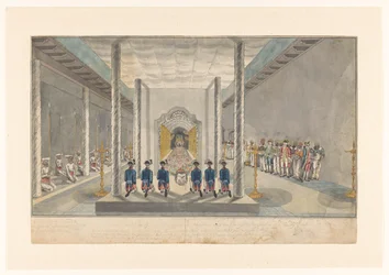 VOC-delegation vid en publik med kungen Kandy, Sri Rajadi Raja Sinha