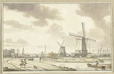Utsikt över Zandhoek, utanför Haarlemmerpoort i Amsterdam