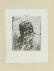 Bebaarde oude man träffade muts The Compleat Work of Etchings av John Chalon / Oeuvre Complette des Eaux Fortes av Jean Chalon (serietitel)