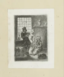 Interiör sätter een gezin The Compleat Work of Etchings av John Chalon / Oeuvre Complette des Eaux Fortes av Jean Chalon (serietitel)